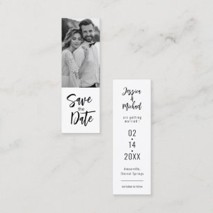 Minimalistische Elegante Lesezeichen Save the Date Telefonnummerkarte