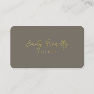 Minimalistische elegante moderne Gold Brown Busine Visitenkarte