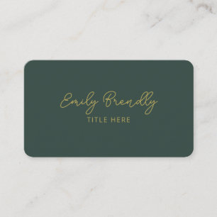 Minimalistische elegante moderne Gold Green Busine Visitenkarte