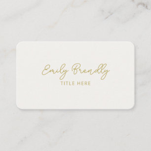 Minimalistische elegante moderne Gold Ivory Busine Visitenkarte