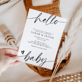 Minimalistische elegante moderne Schrift Baby-Part Einladung