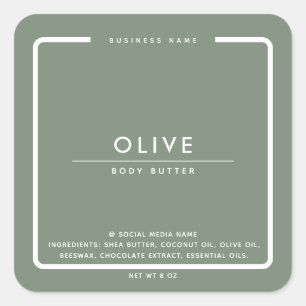 Minimalistische, elegante, moderne Verpackung Quadratischer Aufkleber
