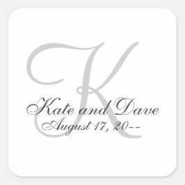 Minimalistische Elegante Monogram Einfache Gastges Quadratischer Aufkleber