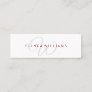 Minimalistische Elegante Monogram Mini Visitenkarte