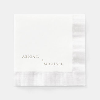 Minimalistische elegante personalisierte Namenshoc Serviette