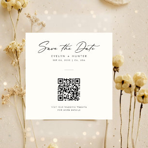 Minimalistische elegante QR-Code-Hochzeitswebsite Save The Date