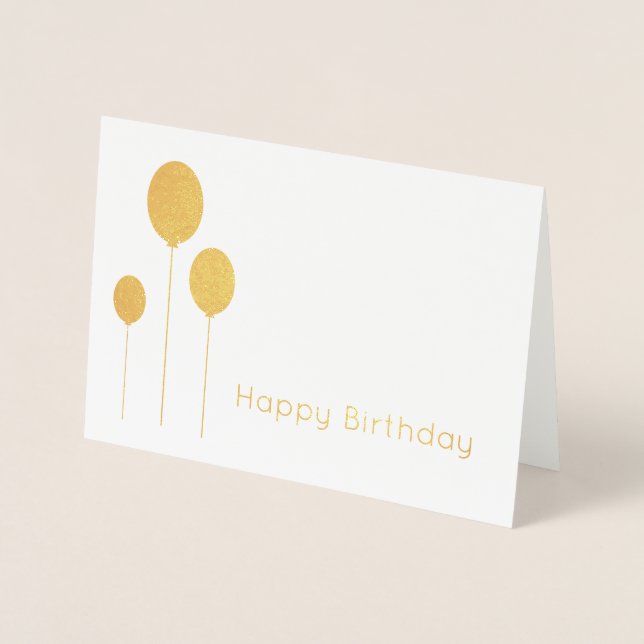 Minimalistische elegante reale Goldfolie zum Gebur Folienkarte (Vorderseite)