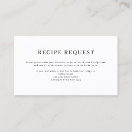 Minimalistische Elegante Rezept-Bestellkarte Visitenkarte