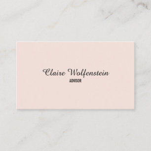 Minimalistische elegante rosafarbene Schrift Profe Visitenkarte