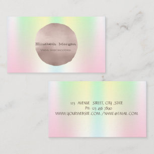 Minimalistische elegante Rose Gold Circle Holograp Visitenkarte