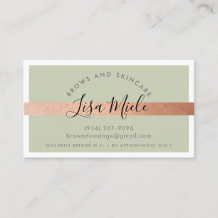 MINIMALISTISCHE elegante Rose Goldstreifen Visitenkarte