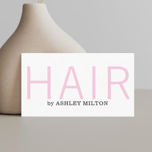 Minimalistische Elegante Rose Weißes Haar Stylist Visitenkarte