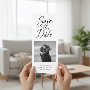 Minimalistische elegante Schrift Foto-Hochzeits-Le Save The Date