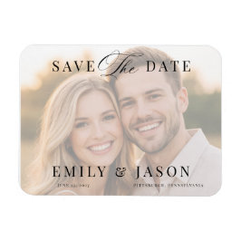 Minimalistische elegante Schrift Save-the-Date-Kar Magnet