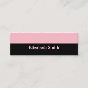 Minimalistische Elegante Schwarz & Rosa Schönheit Mini Visitenkarte