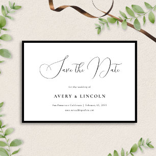 Minimalistische elegante schwarze Umrandung Schrif Save The Date