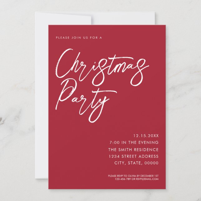 Minimalistische Elegante Script Modernes Weihnacht Einladung (Vorderseite)