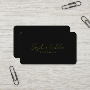 Minimalistische Elegante Signatur Einfach Schwarz Visitenkarte