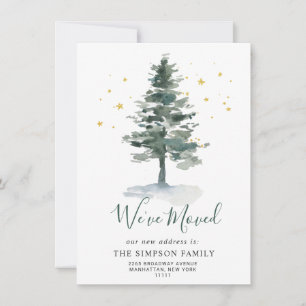 Minimalistische elegante Tannenbaum-Umzugsankündig Ankündigung