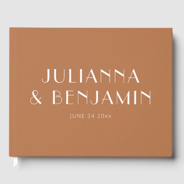 Minimalistische Elegante Terracotta Custom Wedding Gästebuch (Vorderseite)