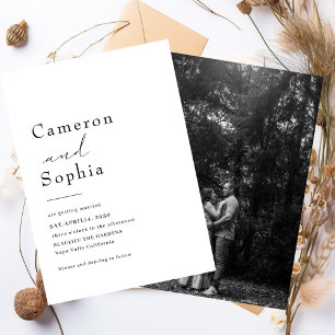 Minimalistische elegante Text-Hochzeitsfoto Schwar Save The Date