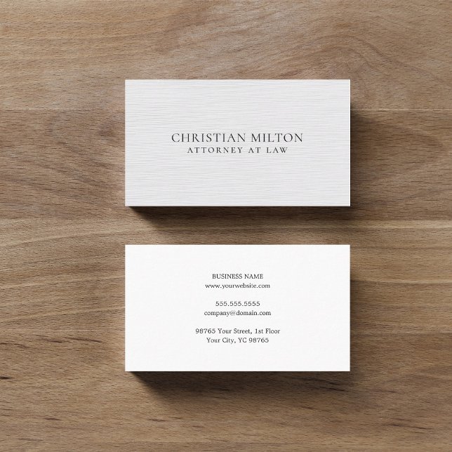 Minimalistische elegante Textur Weiße Anwältin auf Visitenkarte (Von Creator hochgeladen)