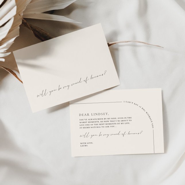 Minimalistische Elegante-Trauzeugin-Vorschlagskart Einladung (Von Creator hochgeladen)