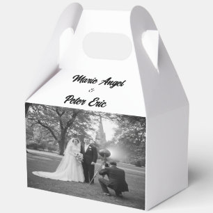 Minimalistische elegante Typografie 2 Fotos Hochze Geschenkschachtel