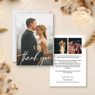 Minimalistische elegante Typografie Hochzeitsszena Dankeskarte