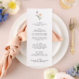 Minimalistische Elegante Typografie Tulip Floral W Menükarte