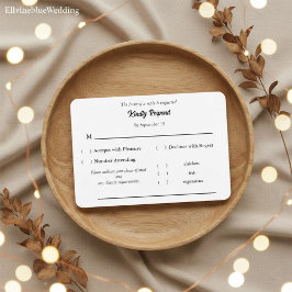 Minimalistische elegante Typografie und Menüauswah RSVP Karte