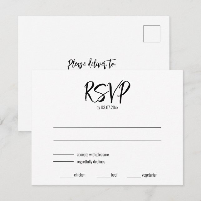 💍 Minimalistische, elegante UAWG- und Diätanforde Postkarte (Vorne/Hinten)