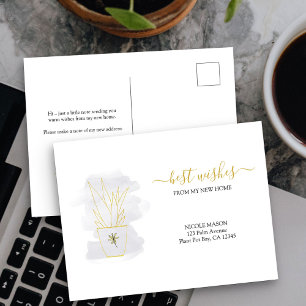 Minimalistische elegante Umzugsankündigung mit Sch Postkarte