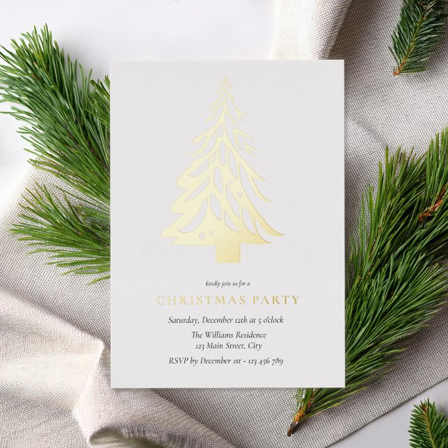 Minimalistische Elegante Weihnachtsfeier Folieneinladung (Von Creator hochgeladen)