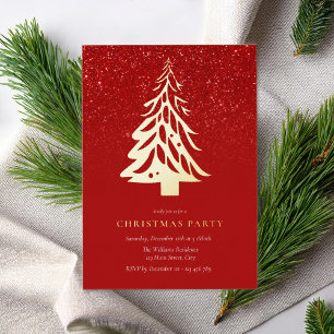 Minimalistische Elegante Weihnachtsfeier Folieneinladung