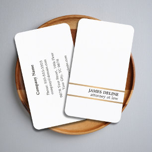 Minimalistische elegante weiße Kupferlinie Anwalt Visitenkarte