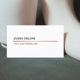 Minimalistische elegante weiße kupferne Linie Visitenkarte
