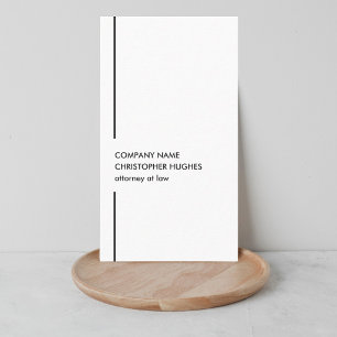 Minimalistische elegante weiße schwarze Linie Anwa Visitenkarte