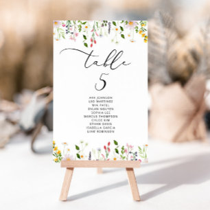 Minimalistische elegante Wildblumen-Sitzplan-Karte Einladung