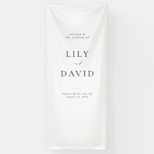 Minimalistische Elegante Willkommen Hochzeit Vinyl Banner
