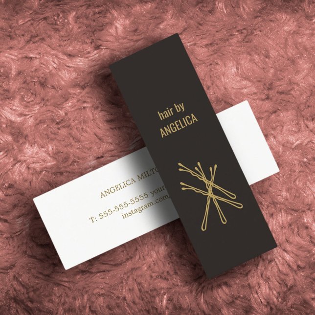 Minimalistische Eleganthair Stylist Business Card Mini Visitenkarte (Von Creator hochgeladen)