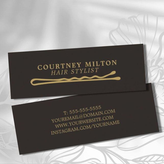 Minimalistische Eleganthair Stylist Business Card Mini Visitenkarte (Von Creator hochgeladen)