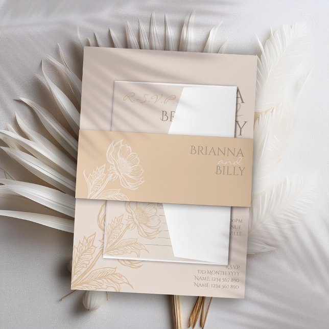 Minimalistische Erdbebenhochzeit Einladungsbanderole (Von Creator hochgeladen)