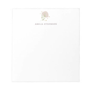 Minimalistische Erdpastel Botanicals Personalisier Notizblock