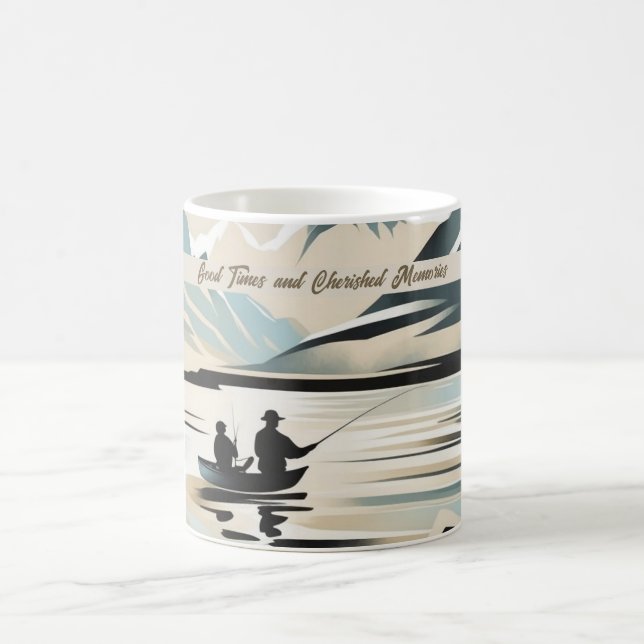Minimalistische Erinnerungen für Vater und Sohn Kaffeetasse (Mittel)