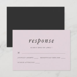 Minimalistische Erröten und Graue Hochzeitsreaktio RSVP Karte