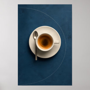Minimalistische Espresso-Tasse – Navyblaue moderne Poster
