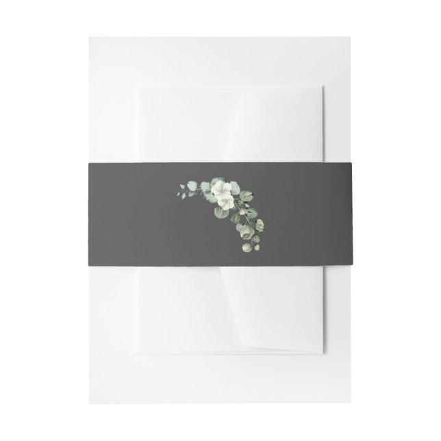 Minimalistische Eukalyptus-Blätter Blume Wedding G Einladungsbanderole (Vorderseite Beispiel)
