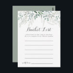 Minimalistische Eukalyptus-Bucketkarten Postkarte<br><div class="desc">Die Eimerkarte aus der grünen Ekalyptusliste ist der perfekte Ort für einen rustikalen Hochzeitsempfang oder ein Brautparty. Das Design zeichnet sich durch Aquarellfarben elegante grüne Eukalyptus-Blätter aus. Das Schild der Schaufelliste wird separat verkauft.</div>