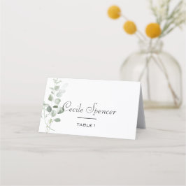 Minimalistische Eukalyptus-Foliage Platzkarte